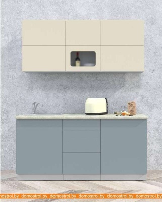 Кухня Интерлиния Мила Матте 1.7 А (слоновая кость/океан/опал светлый) фотография