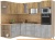 Кухня Интерлиния Мила 1.68x2.6 левая (дуб золотой-бетон-дуб бунратти) фотография