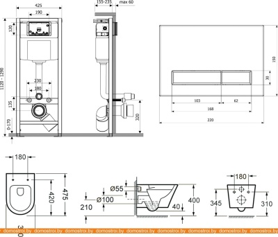 Унитаз Lavinia Boho Relfix Biore Compacto Rimless 9 в 1 75110345 (черный пластик) фотография