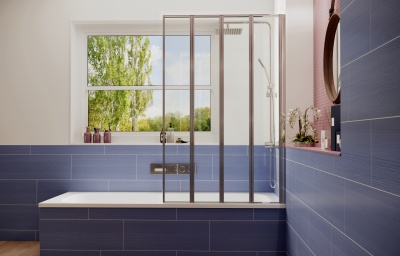 Стеклянная душевая шторка для ванны Ambassador Bath Screens 16041111L 100 на 140 фотография