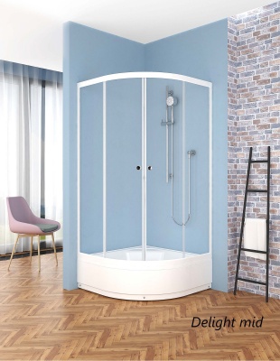 Душевой уголок Domani-Spa Delight 99 mid 90x90x195 (прозрачное стекло) с поддоном фотография