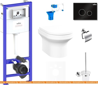 Унитаз Lavinia Boho Relfix Grance Hill Rimless 9 в 1 75110420 (черное стекло) фотография