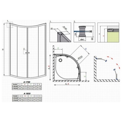 Душевой уголок Radaway Classic A [30010-01-01] 80x80 прозрачный фотография