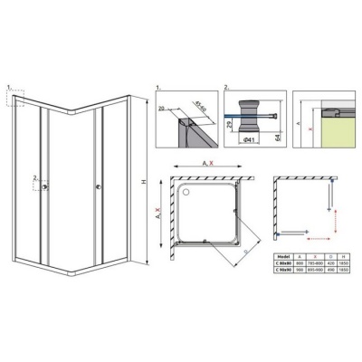 Душевой уголок Radaway Classic C [30050-01-01] 90x90 прозрачный фотография