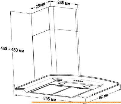 Вытяжка Backer QD60E-TGL200RC DG Black фотография