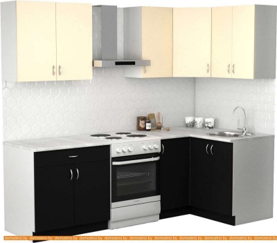 Кухня S-Company Клео лайт 1.2x1.8 правая (черный/песочный) фотография