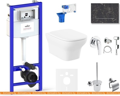 Унитаз Lavinia Boho Relfix Bristol Rimless 10 в 1 75110701 (greek black иск. камень) фотография