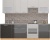 Кухня ВерсоМебель ЭкоЛайт-5 2.4 (белый/черный графит) фотография