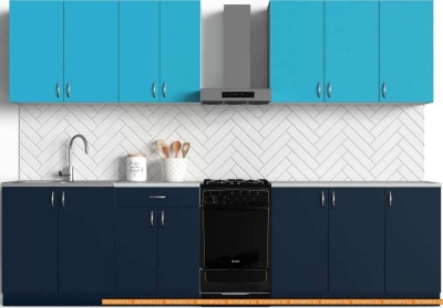 Кухня S-Company Клео колор 2.6 (морской синий/мраморный синий) фотография