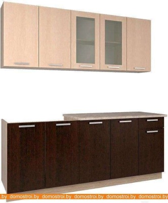 Кухня Интерлиния Мила 19 (дуб молочный/дуб венге) фотография