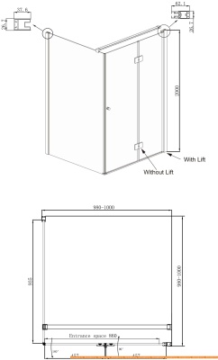 Душевой уголок Ambassador Set 12011106R-ST7 фотография