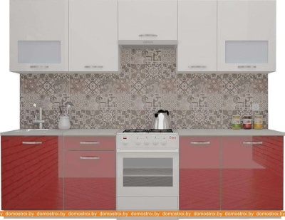 Кухня ВерсоМебель ЭкоЛайт-6 3.0 (белый/бургундский дождь) фотография