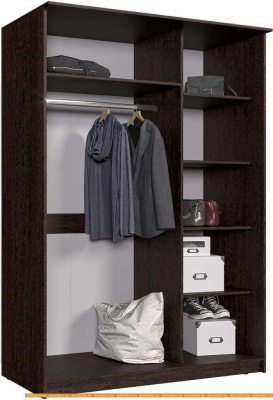 Шкаф-купе Интерлиния Неаполь АН-011-16-00 БФ (дуб молочный/дуб венге) фотография