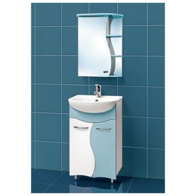 Зеркальный шкаф Акваль Милана 50 [AM.04.50.03.R] голубой фотография