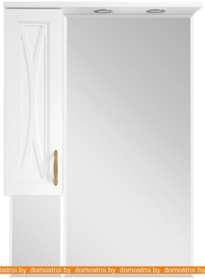 Шкаф с зеркалом Misty Амбра 70 (белый эмаль левый) П-Амб0270-0322ЯЛ фотография