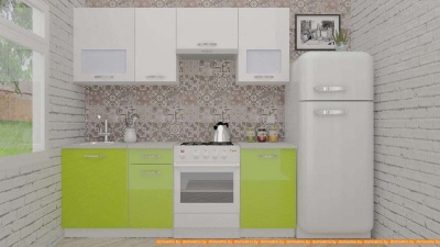 Кухня ВерсоМебель ЭкоЛайт-6 2.2 (белый/лайм) фотография