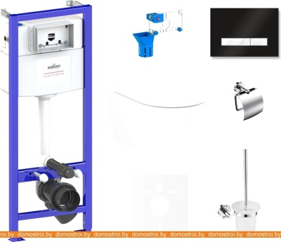 Унитаз Lavinia Boho Relfix Biore Compacto Rimless 9 в 1 75110347 (черный стекло) фотография