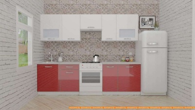 Кухня ВерсоМебель ЭкоЛайт-6 3.0 (белый/бургундский дождь) фотография