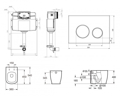 Комплект для приставного унитаза 5 в 1 Smart F-Control Multi 39400180  фотография