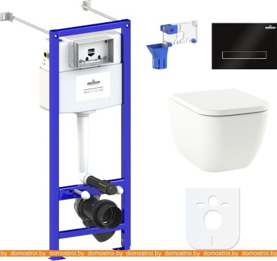 Унитаз Lavinia Boho Relfix One Rimless 7 в 1 87050166 (черное стекло) фотография