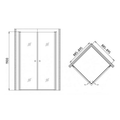 Душевой уголок Gemy New Rockcoco S03172C 90x90 фотография