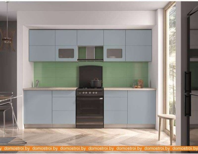 Кухня Интерлиния Мила Матте 2.8 Б (океан/океан/травертин серый) фотография