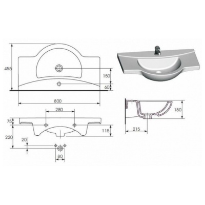 Умывальник Cersanit Libra 80 фотография