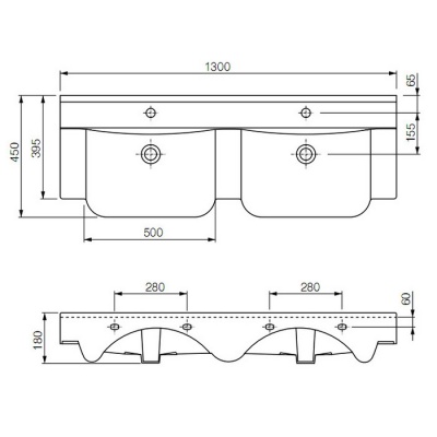 Умывальник Cersanit Deco 130 фотография