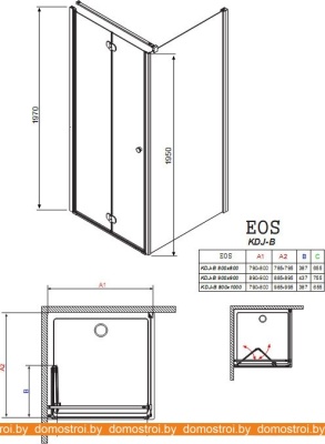 Душевой уголок Radaway Eos KDJ-B 90Rx90 (прозрачное стекло) фотография