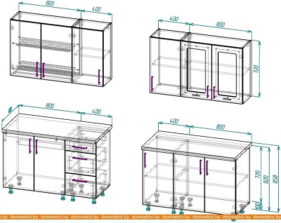 Кухня ВерсоМебель ВерсоЛайн 7-2.4 (белый 001/оливковый 004) фотография