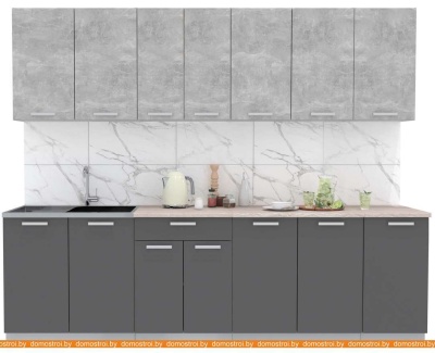 Кухня Интерлиния Мила Лайт 2.6 (бетон-антрацит-травертин) фотография