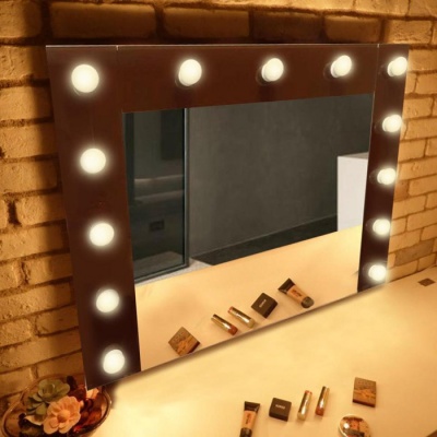 Зеркало Континент Гримерное шоколад c подсветкой 13 ламп фотография