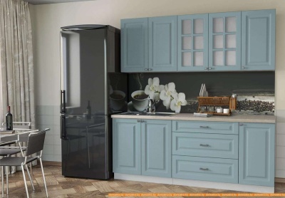 Кухня Интерлиния Мила Деко 2.0 Б (океан/травертин серый) фотография