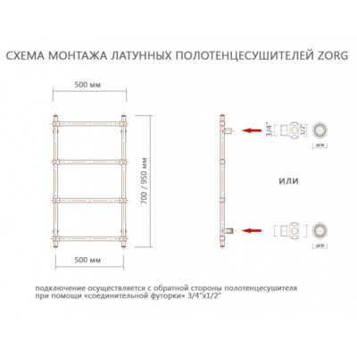 Полотенцесушитель  ZorG ZR 6 50x70 фотография