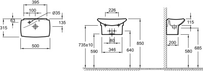 Умывальник Jacob Delafon Escale E1025-00 фотография