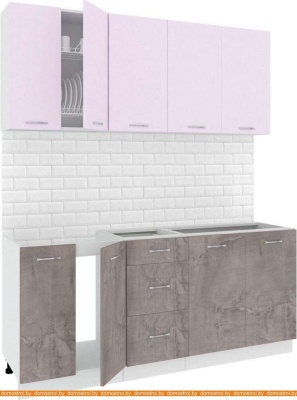 Кухня Кортекс-мебель Корнелия Лира 1.8 без столешницы (сиреневый/оникс) фотография