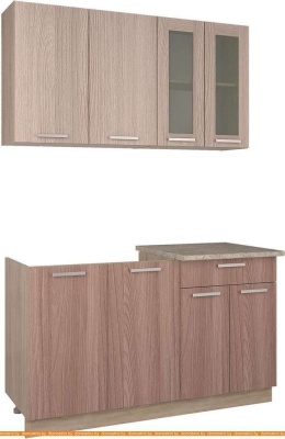 Кухня Интерлиния Мила 14 (ясень светлый/ясень темный) фотография