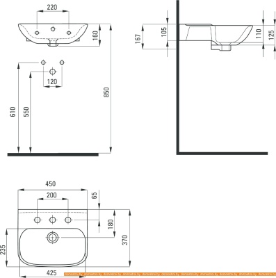 Умывальник Deante Avis CDA 6U4W фотография