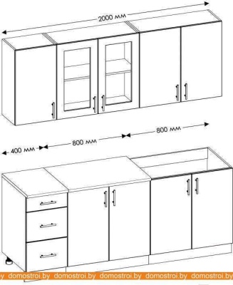 Кухня Senira Вяселка 2/1 2.0м + шкаф настенный В-083 фотография