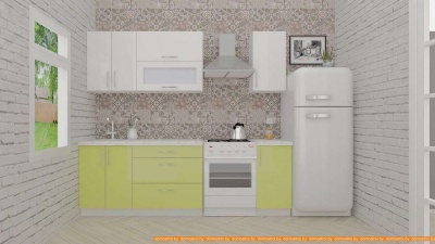 Кухня ВерсоМебель ВерсоЛайн 4-1.8 (белый 001/лайм 003) фотография