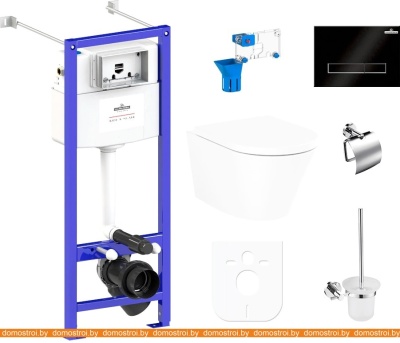 Унитаз Lavinia Boho Biore Compacto Rimless 9 в 1 97020154 (черное стекло) фотография