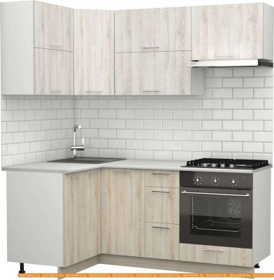 Кухня S-Company Клео крафт 1.2x1.9 левая (сосна лофт кремовая/сосна лофт белая) фотография