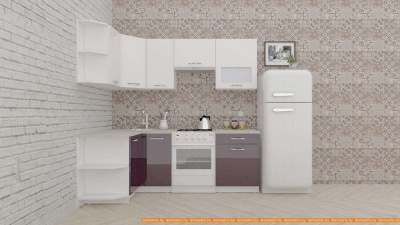 Кухня ВерсоМебель ЭкоЛайт-5 1.2x2.1 левая (белый/фиолетовый) фотография