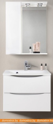 Шкаф с зеркалом BelBagno Marino-SPC-800/750-1A-BL-P-L (bianco lucido) фотография