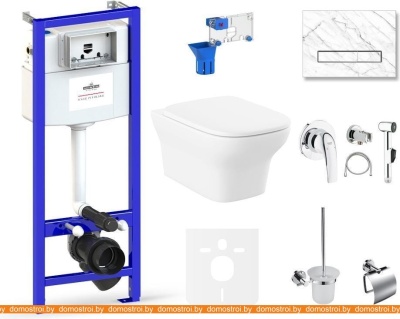 Унитаз Lavinia Boho Relfix Bristol Rimless 10 в 1 75110703 (statuary иск. камень) фотография