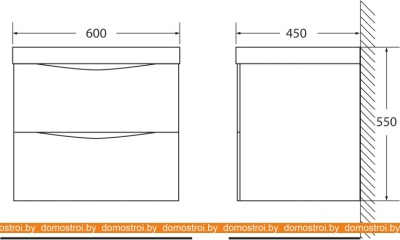Тумба под умывальник BelBagno Marino-600-2C-SO-BO-P (bianco opaco) фотография