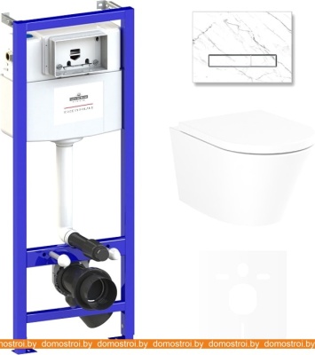 Унитаз Lavinia Boho Relfix Biore Rimless 6 в 1 75110186 (statuary иск. камень) фотография