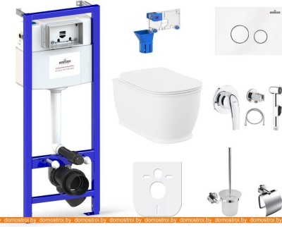 Унитаз Lavinia Boho Relfix Bell Pro Rimless 10 в 1 98010107 (белое стекло) фотография