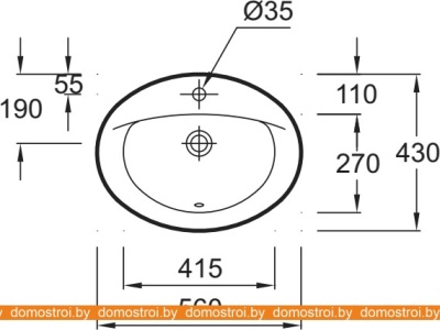 Умывальник Jacob Delafon Odeon E4155 56x43 фотография
