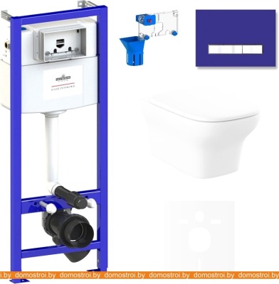 Унитаз Lavinia Boho Relfix Bristol Rimless 7 в 1 75110224 (фиолетовый стекло) фотография